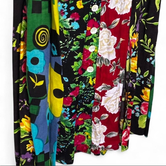 Colorful Vintage JouJou 90's Maxi Skirt With Buttons And Side Slits - Picture 6 of 7